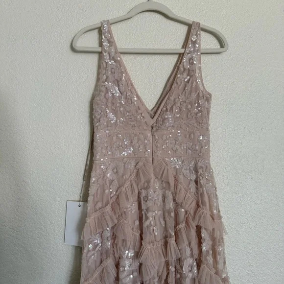 MAC DUGGAL | SEQUINED SCALLOP RUFFLE TIERED V NECK GOWN #9162 - Picture 14 of 16